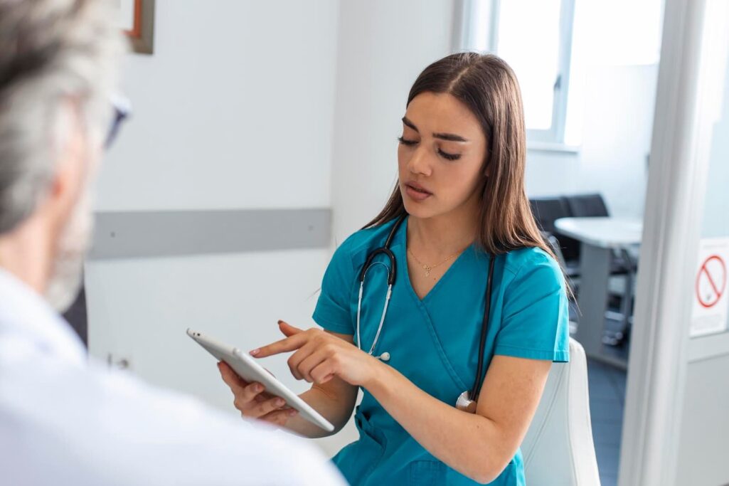 Female doctor consulting a patient